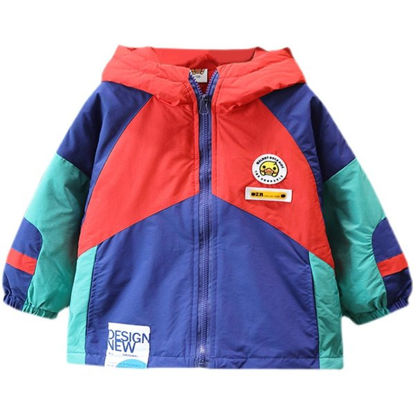 Gyermek téli kabát kapucnival és cipzárral kék színben