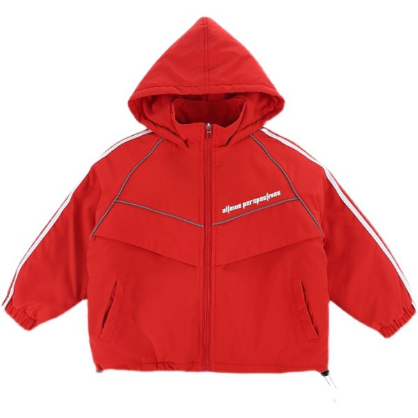 Gyerekkabát széles modell kapucnival