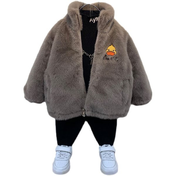 Gyermek tollkabát hímzéssel - alkalmas fiúknak vagy lányoknak