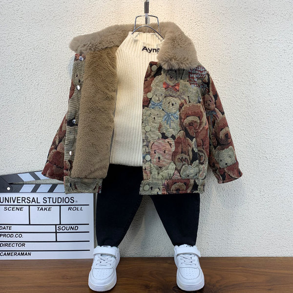 Színes gyerekkabát meleg béléssel