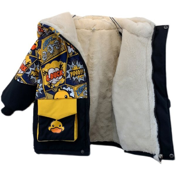 Παιδικό μπουφάν για αγόρια με χρωματιστή απλικέ και ζεστή φόδρα