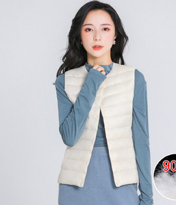 Új tollbélés mellény női rövid őszi és téli belső viselet szűk vékony, könnyű kabát mellény mellény