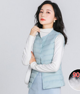 Új tollbélés mellény női rövid őszi és téli belső viselet szűk vékony, könnyű kabát mellény mellény