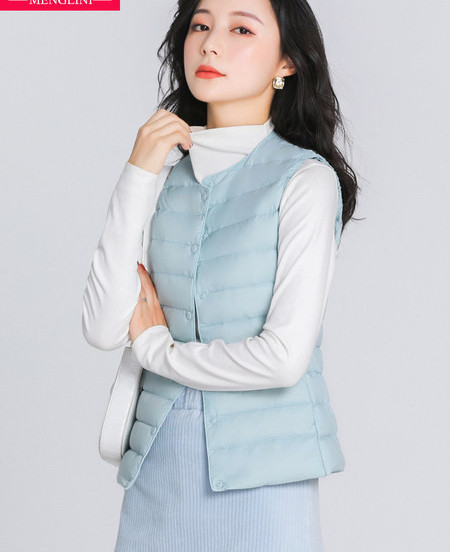 Új tollbélés mellény női rövid őszi és téli belső viselet szűk vékony, könnyű kabát mellény mellény