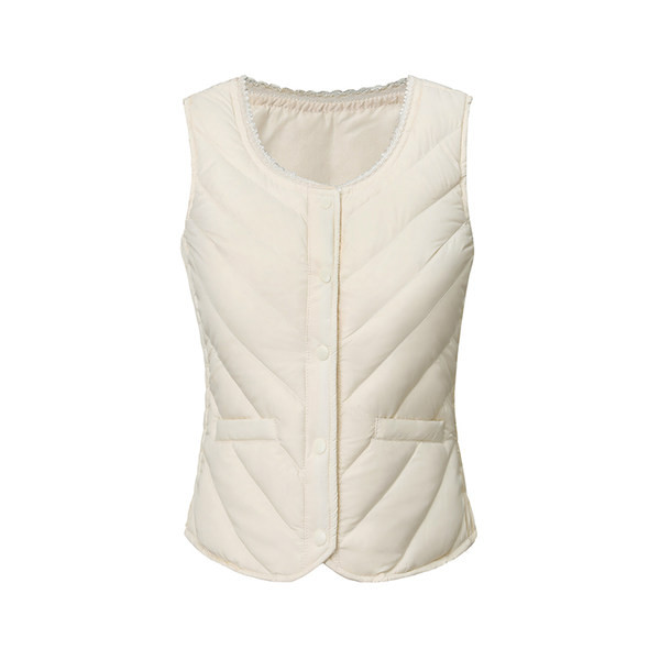 Γυναικείο κοντό γιλέκο με φερμουάρ και λαιμόκοψη