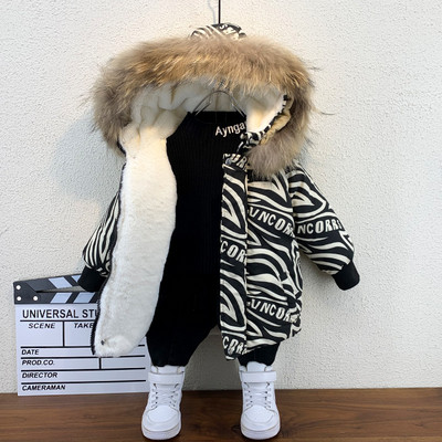 Poistele uus mudel kapuutsiga talvine lastejope