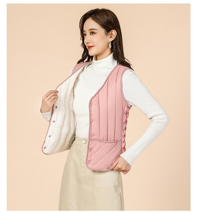 Alkalmi női mellény gombokkal és V-nyakkal