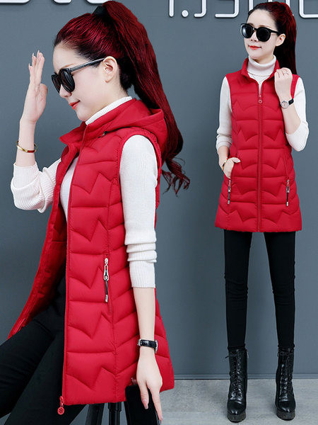 Εφαρμοσμένο γυναικείο γιλέκο μεσαίου μήκους και καπιτονέ εφέ