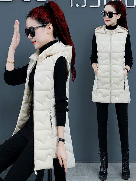 Εφαρμοσμένο γυναικείο γιλέκο μεσαίου μήκους και καπιτονέ εφέ