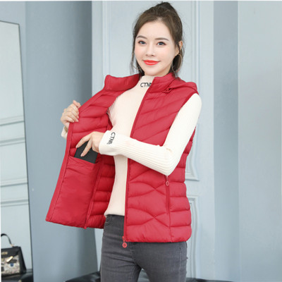 Γυναικείο γιλέκο με κουκούλα και τσέπες σε πολλά χρώματα