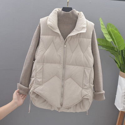 Aszimmetrikus női mellény steppelt hatással