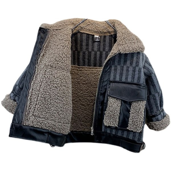 Új modell gyerekkabát meleg béléssel és zsebekkel