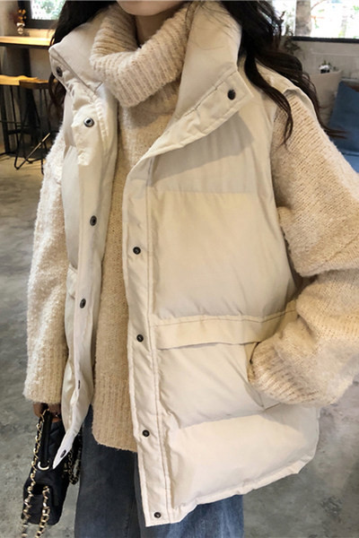 Lai taskutega puuvillane vest talveks