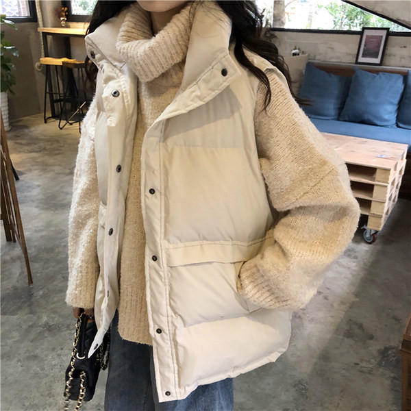 Lai taskutega puuvillane vest talveks