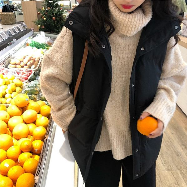 Lai taskutega puuvillane vest talveks