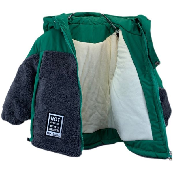 Meleg téli kabát polár és kapucni részekkel