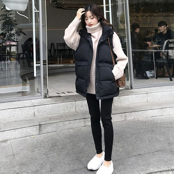 Φαρδύ μοντέλο ζεστό βαμβακερό γιλέκο με κουμπιά