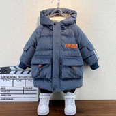 Gyermek téli kabát fekete és szürke színben