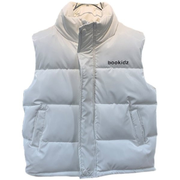 Gyermek sport téli mellény magas gallérral és felirattal