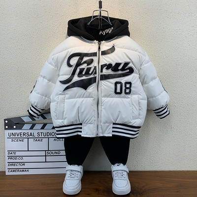 Gyermek téli kabát kapucnis fiúknak többféle színben