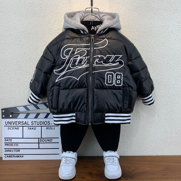 Gyermek téli kabát kapucnis fiúknak többféle színben