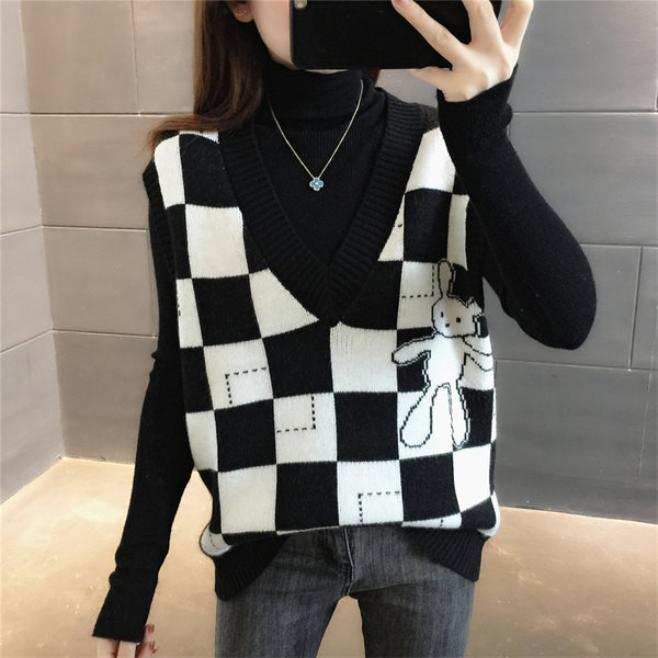 Γυναικείο πλεκτό γιλέκο με λαιμόκοψη spitz - διαφορετικά χρώματα