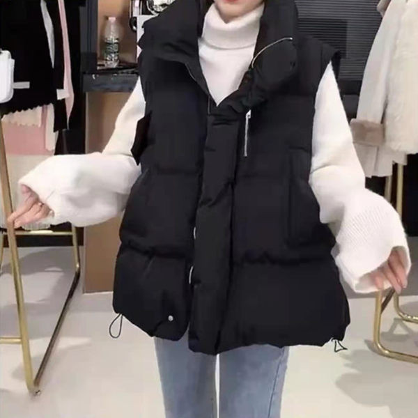 Ζεστό γυναικείο γιλέκο με φερμουάρ - φαρδύ μοντέλο