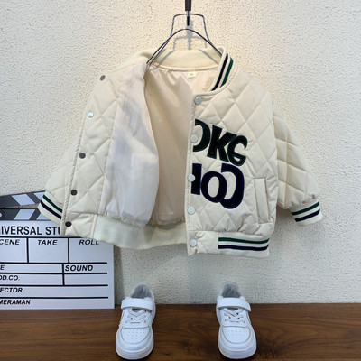 Gyermek őszi-téli kabát fiúknak steppelt hatással