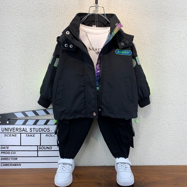 Talvine kapuutsiga lastejope poistele kahes värvitoonis