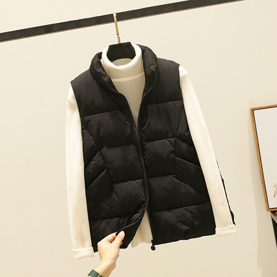 Őszi-téli vastag női mellény cipzárral