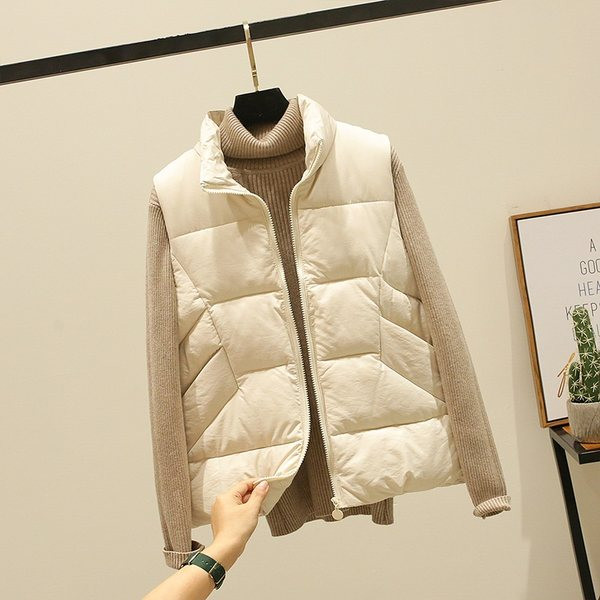 Őszi-téli vastag női mellény cipzárral