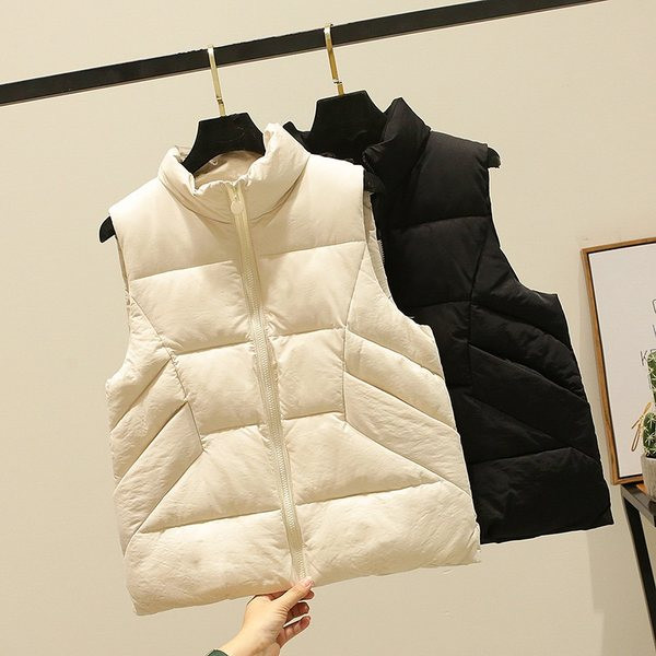 Őszi-téli vastag női mellény cipzárral