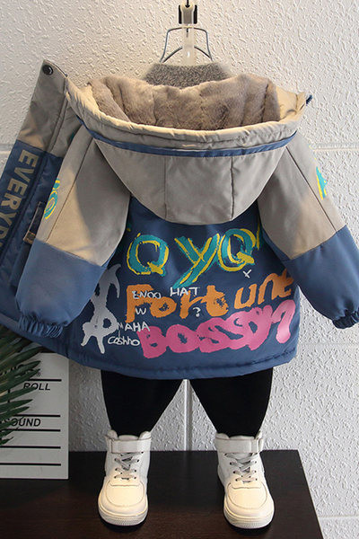 Παιδικό μοντέρνο μπουφάν σε μπλε και κόκκινο χρώμα