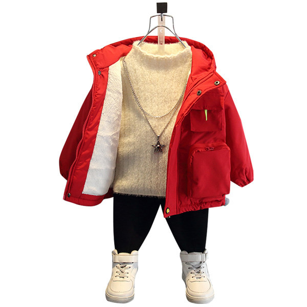 Feliratos gyerekkabát fiúknak kapucnival