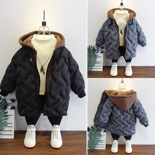 Kapuutsi ja lukuga talvine lastejope - poistele