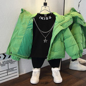 Egyszínű, gombos gyerekdzseki