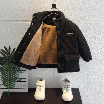 Gyermek téli kabát meleg béléssel, fekete színben