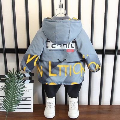 Gyerek dzseki fiúknak vastag bársony béléssel és felirattal