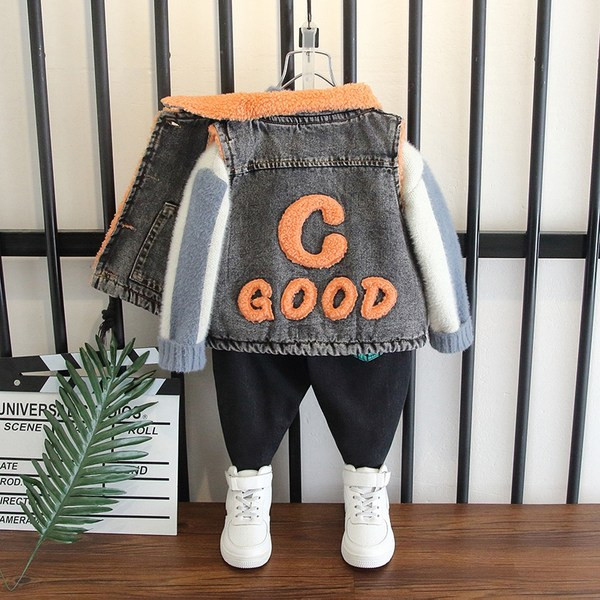 Új modell gyerek farmer dzseki - puha béléssel