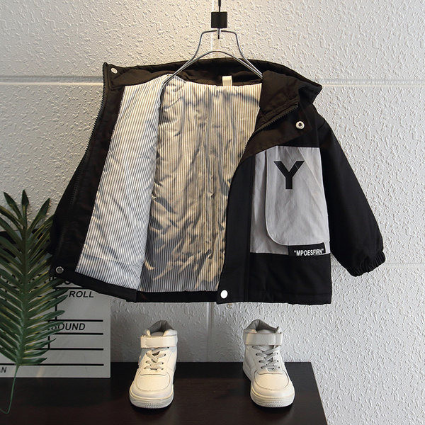 Jesensko-zimska jakna za dječake sa natpisom na leđima