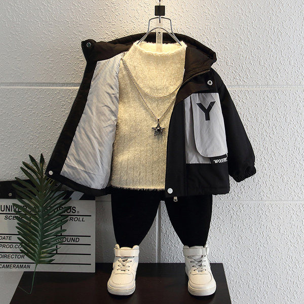 Jesensko-zimska jakna za dječake sa natpisom na leđima