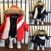 Téli gyerekdzseki meleg béléssel és kapucnival