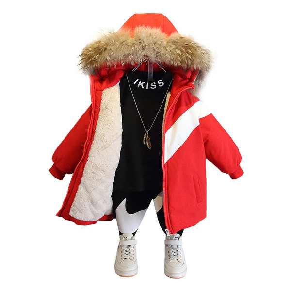 Téli gyerekdzseki meleg béléssel és kapucnival