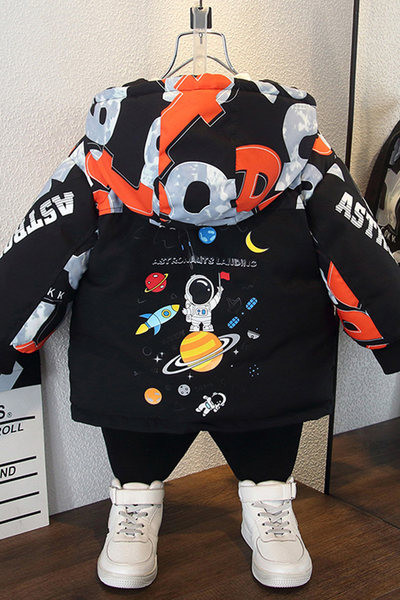 Novi model zimske jakne za dječake sa kapuljačom i aplikacijom