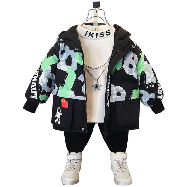 Novi model zimske jakne za dječake sa kapuljačom i aplikacijom