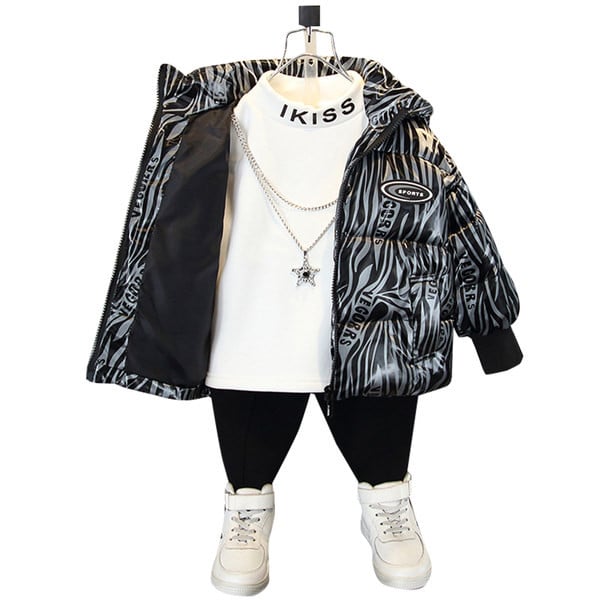 Kahes värvitoonis lukuga laste jope poistele