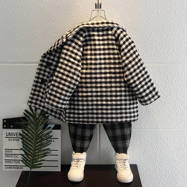 Uus mudel taskutega laste ruuduline mantel poistele