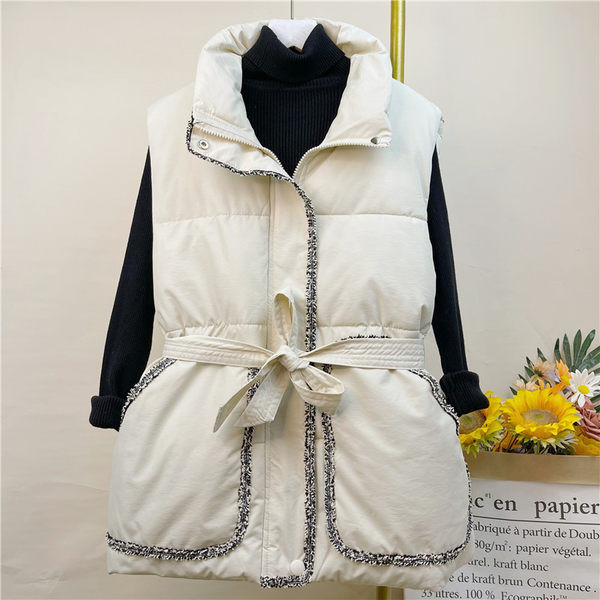 Γυναικείο γιλέκο με ζώνη και τσέπες