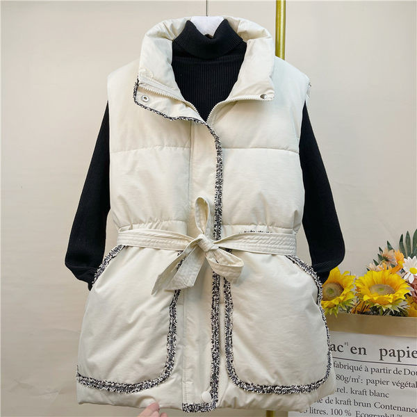 Γυναικείο γιλέκο με ζώνη και τσέπες