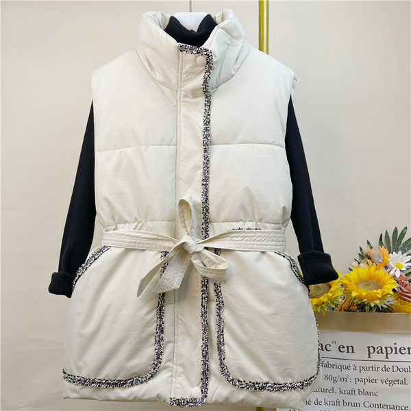 Γυναικείο γιλέκο με ζώνη και τσέπες